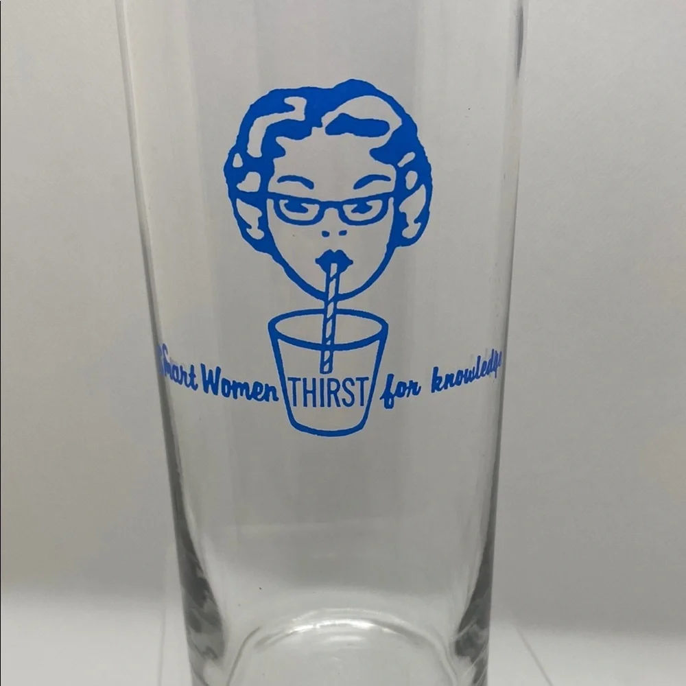 Highball Cocktail Glass with Blue Girl Design